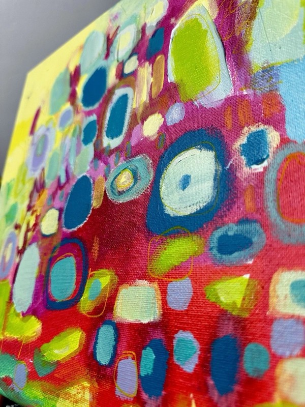 Emilia Bachelier Contemporary Abstract Painting 12x12” Original on Canvas gallery