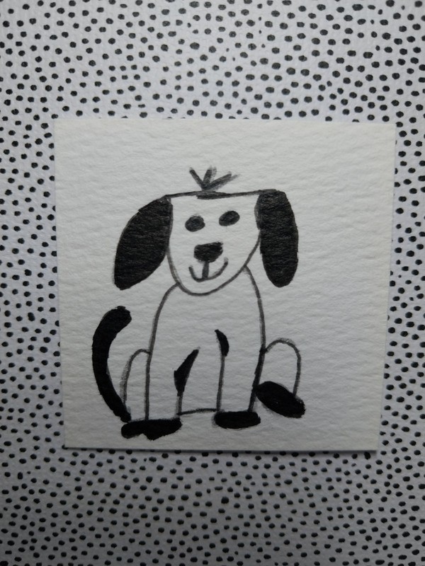 ORIGINAL Painting Whimsical Animals Pet Portraits 12×12 Puppy Dog Artwork By GAT