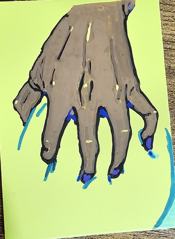 ACEO Original – Intimate Hands 2/3 Acrylic Painting2.5 x 3.5
