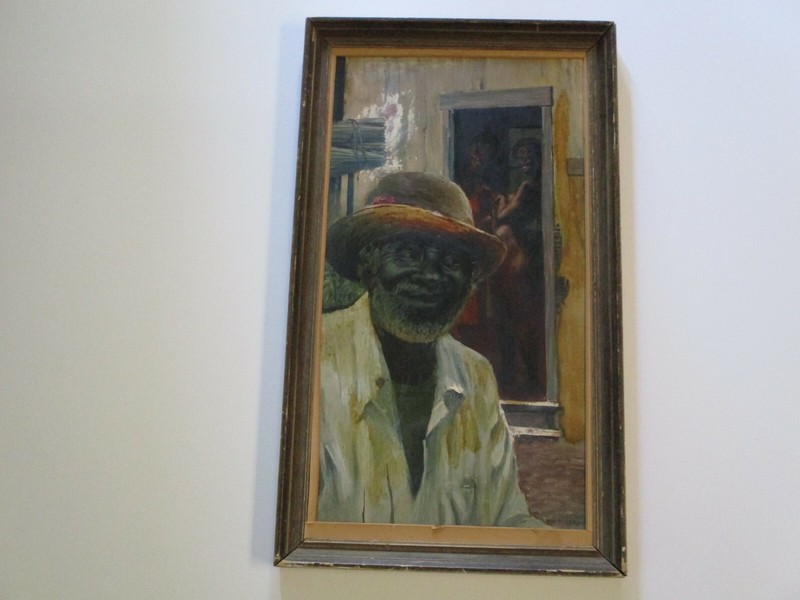 ANTIQUE BLACK AMERICANA PAINTING PORTRAIT MISSISSIPPI LOUISIANA SUSANJ Oil
