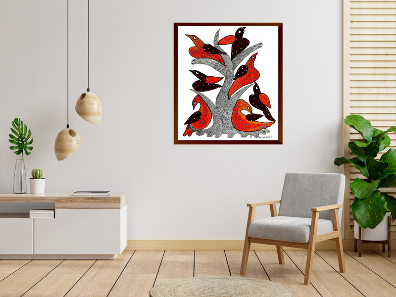 Original Tribal Gond Painting, Wall Decor, Home Decor, Handmade Painting gallery