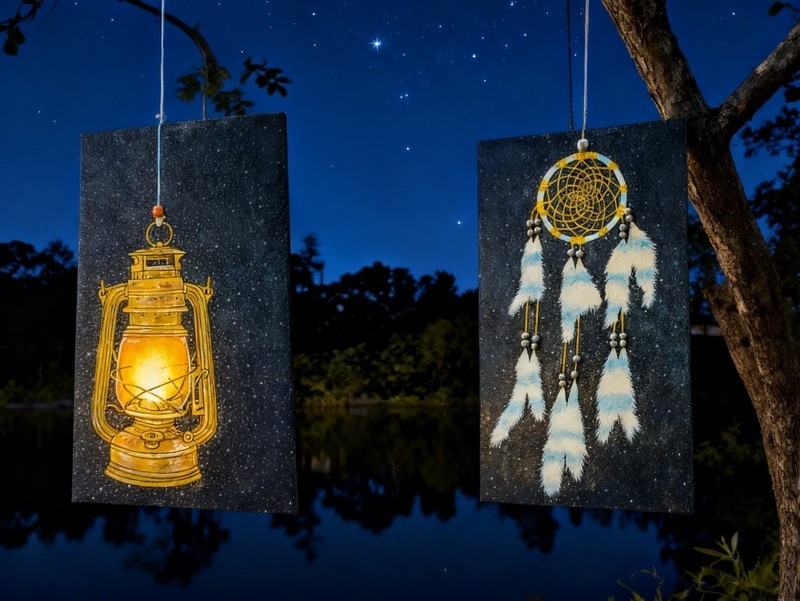 "Dreamcatching Lights" Original Artwork... 2 Canvas Double Sided Paintings gallery