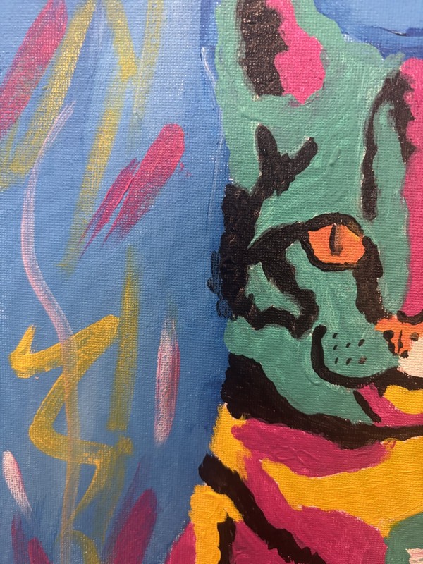 Max the Cat: Original Acrylic Pet Painting 11x14 Canvas gallery