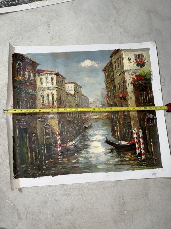 24x27 inch Venice Collectible Signed Oil Painting Canvas Handmade Art Wall Decor gallery