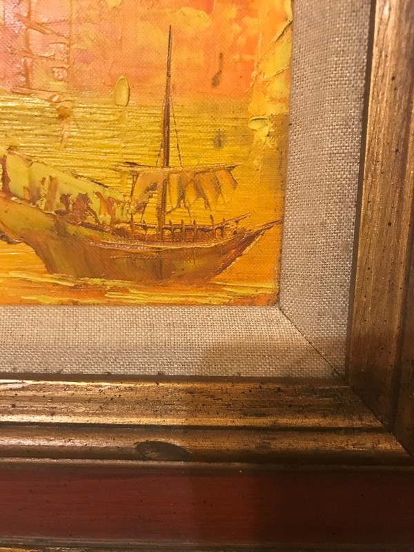 2 Original A. Lee Oil On Canvas Paintings In Matching Frames 8" By 10" gallery