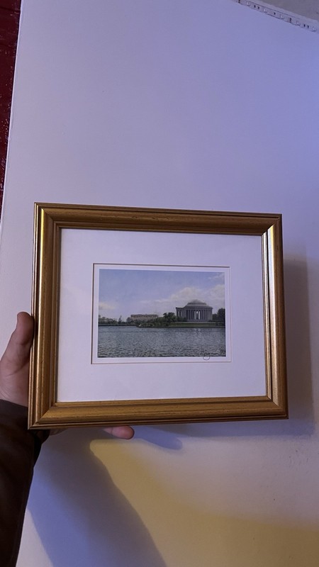 Frank Morgan Potomac River Sketches The Jefferson Mem & Capitol Oil On Canvas