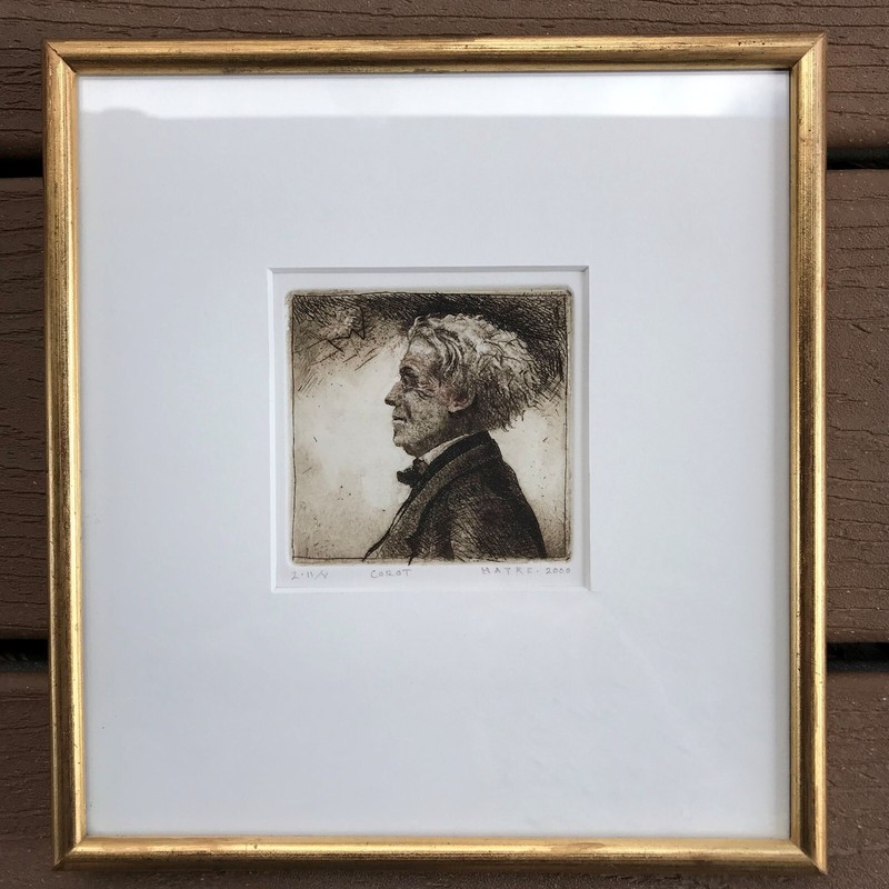 Walter Hatke Etching «Corot» Signed 2000 Excellent Condition