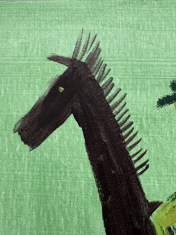 Original Man & Horse Canvas Acrylic Colorful Abstract Western Minimal Wall Art gallery