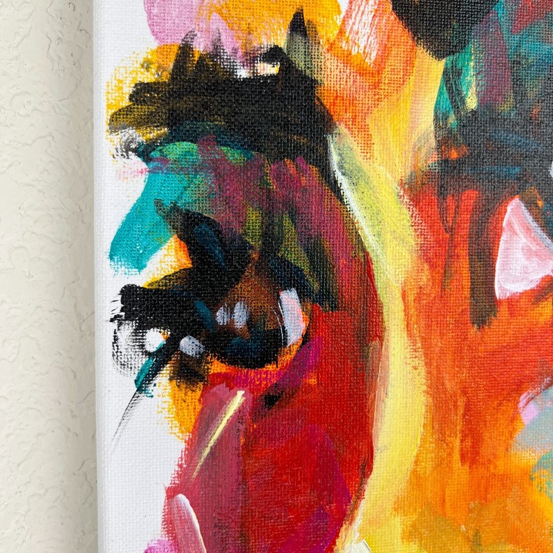 Original Abstract Woman Face Painting 11x14 Loose Brush Strokes Canvas Wall Art gallery