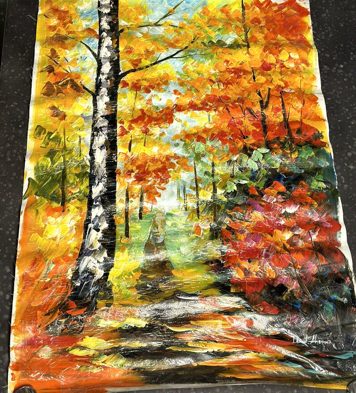 Leonid Afremov Bright Day Authentic Painting Reproduction Signed Both Side w COA