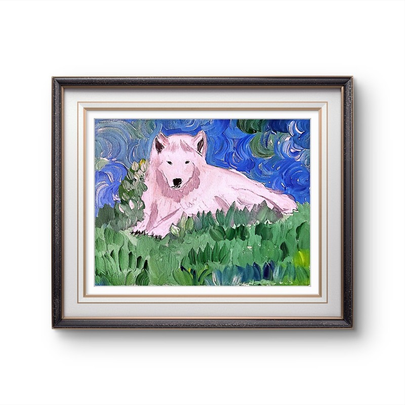 Arctic Wolf Colorful Modern Art Acrylic Painting on Canvas 1 gallery