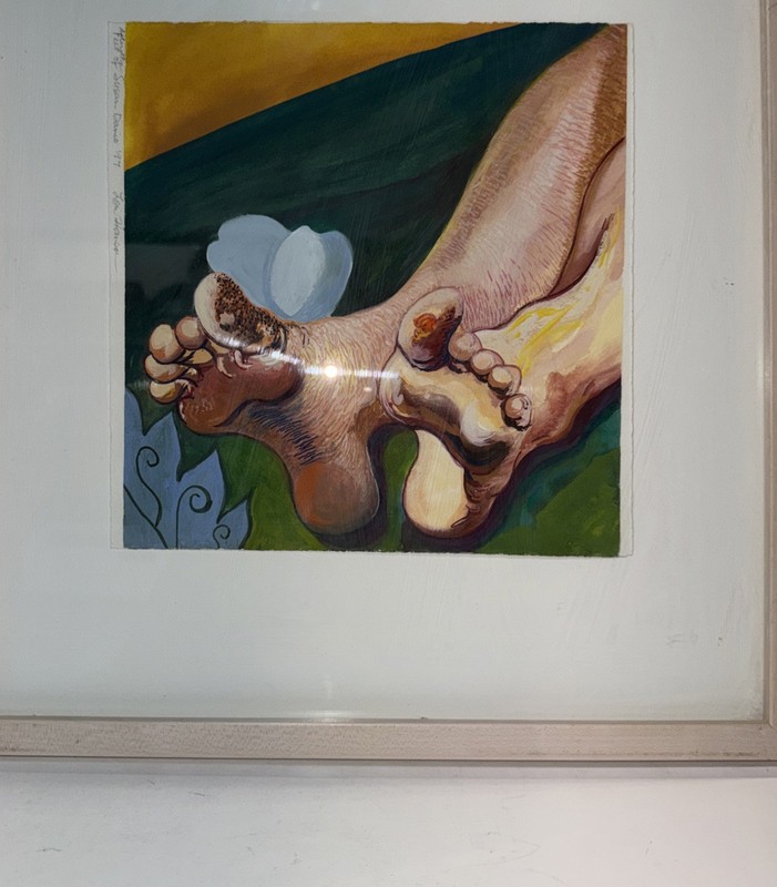 Original Signed Art Feet Contemporary Figurative Art Bright Colors Framed 14X15” gallery