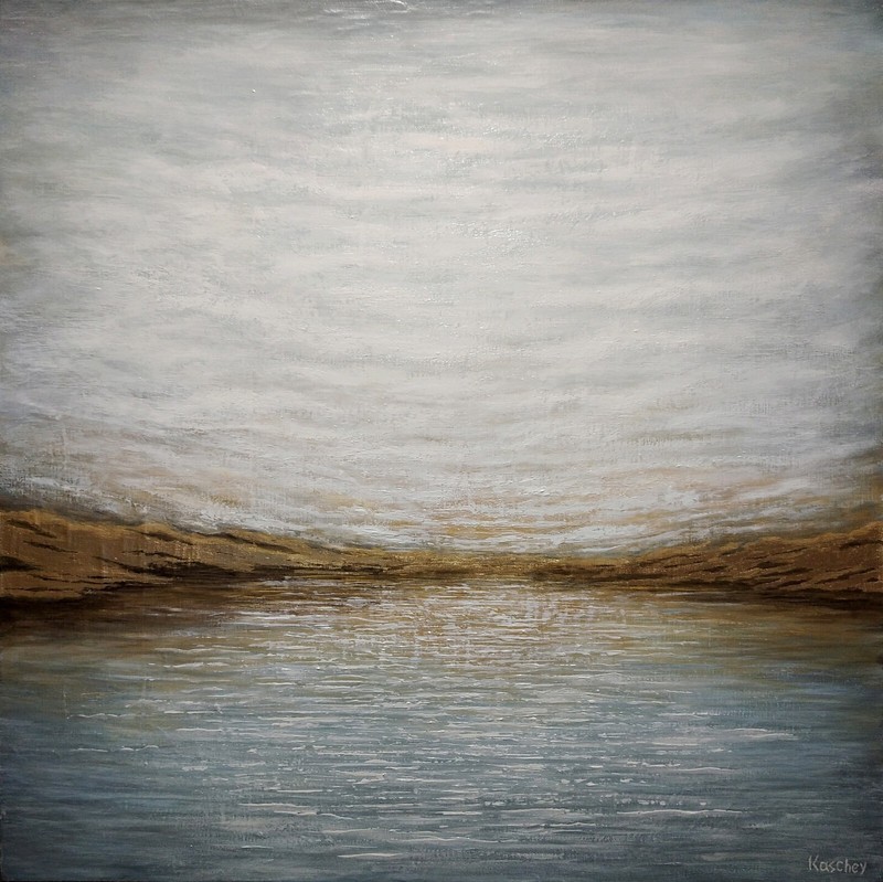 Painting Golden Sunrise 24″x24″ Canvas on a stretcher Acrylic Ship From Ukraine