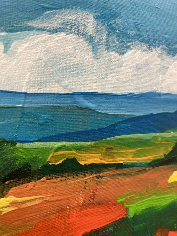 SLOOG Original Art Bold Color Modern Abstract Landscape Art 11x14 Hills Mountain gallery
