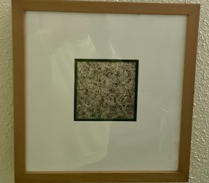 Original Abstract Jackson Pollock style framed and matted art decor painting gallery