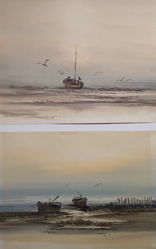 Pair Fine Vintage Original Kavan Signed Watercolors FRANTISEK KAVAN 1866-1941