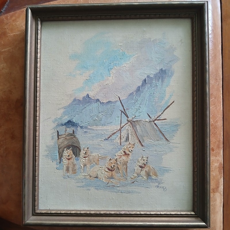 Ellen Henne-Goodale 1915-1991 Alaska Art Native American Alaskan Huskies