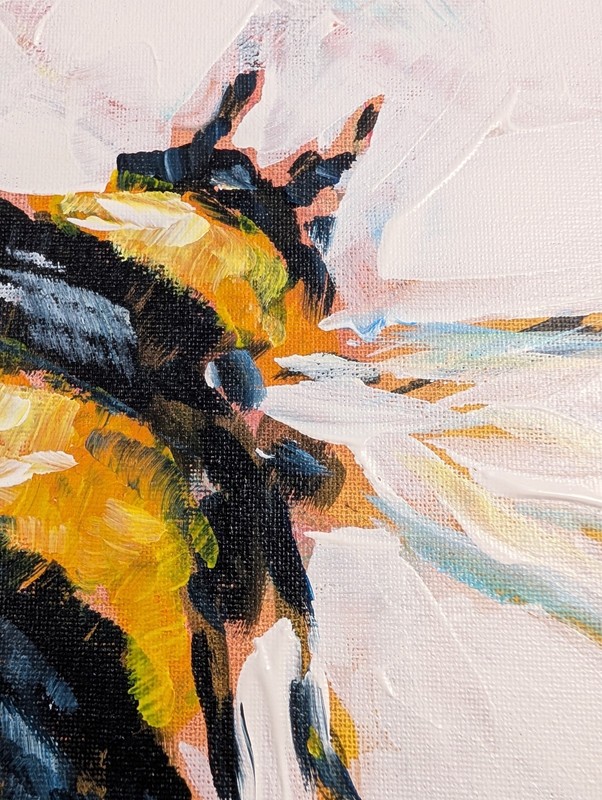 Bumblebee Original Painting Canvas Bumble Bee Insect Pop Art Gestural Expression gallery
