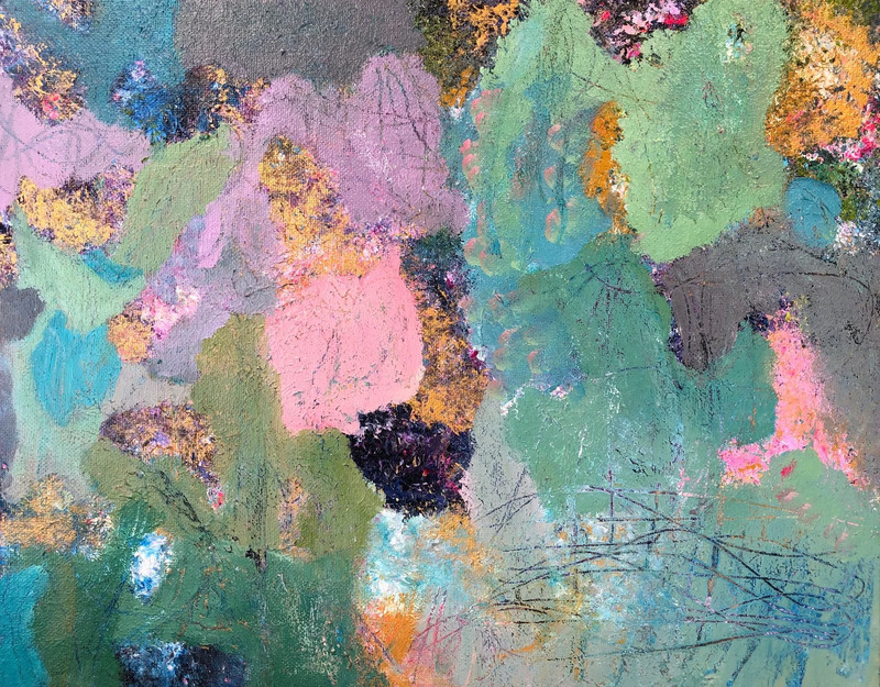 Painting Canvas Original 11" x 14" Contemporary Acrylic Green Art Jimarieart gallery