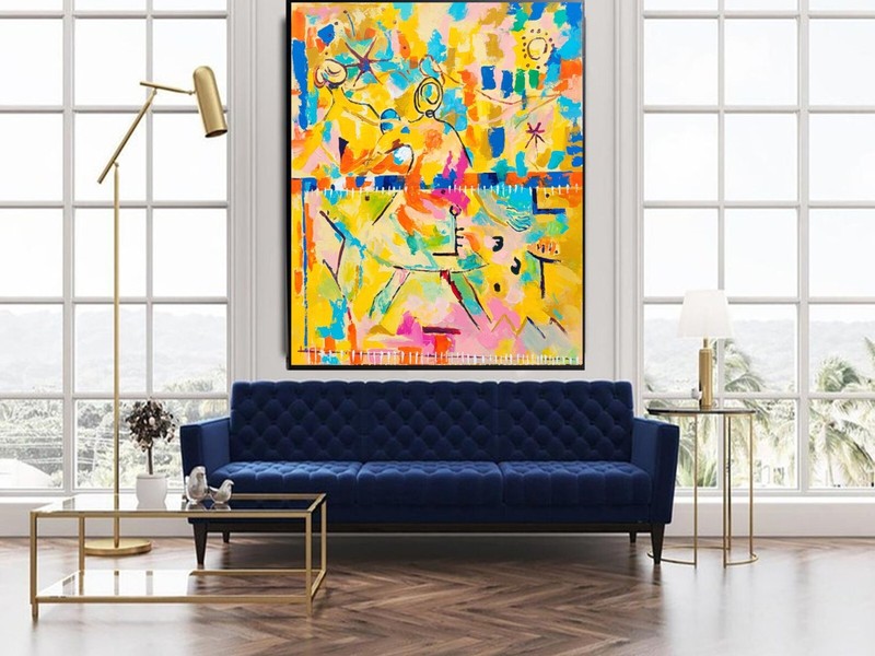 Sale Caribbean Delight ORIGINAL Abstract Painting 60"H X 48"W 49,999 Now $24,995 gallery