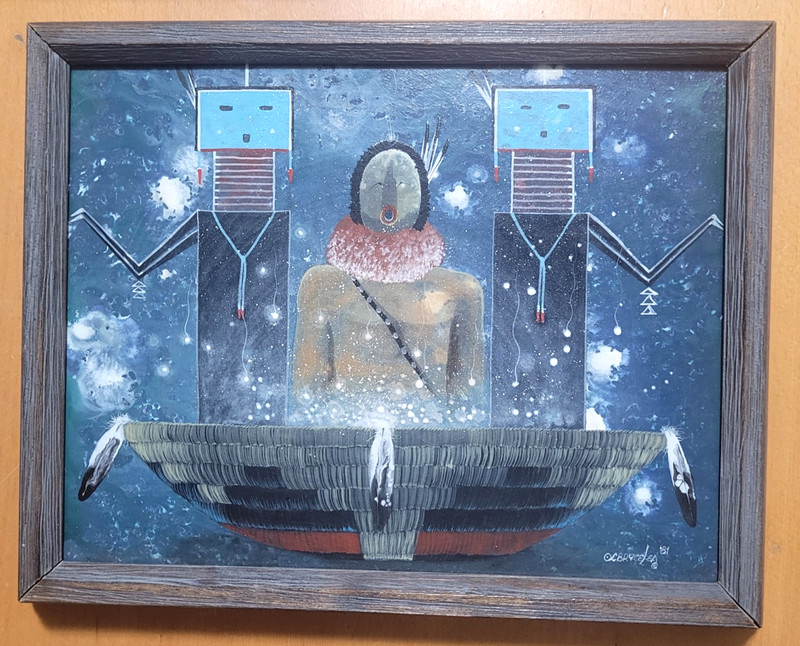 1981 PAINTING MYSTICAL SPIRITUAL NATIVE AMERICAN NAVAJO by CLIFFORD BRYCELEA