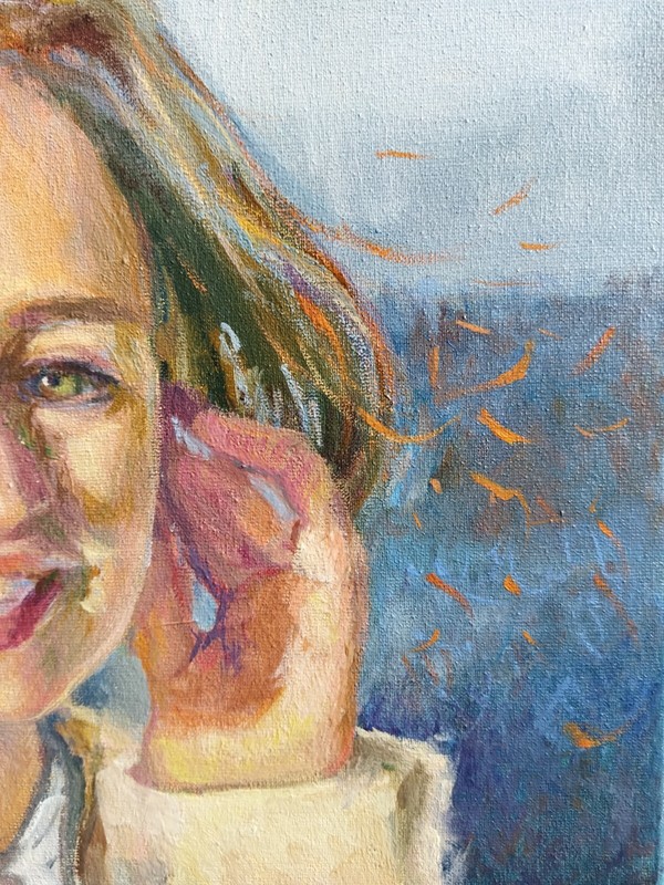 Girl portrait Original Oil Painting Female Portrait on canvas Modern Art gallery