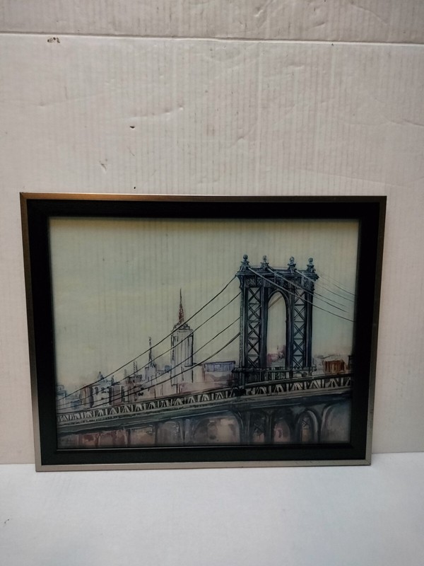 Architecture Art » Manhattan Bridge» Watercolor On Glass Art Atilius Alliance…