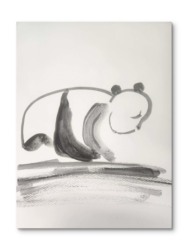 Abstract Polar Bear Impressionistic Original Wall Art 14X11 Mixed Media Paper gallery