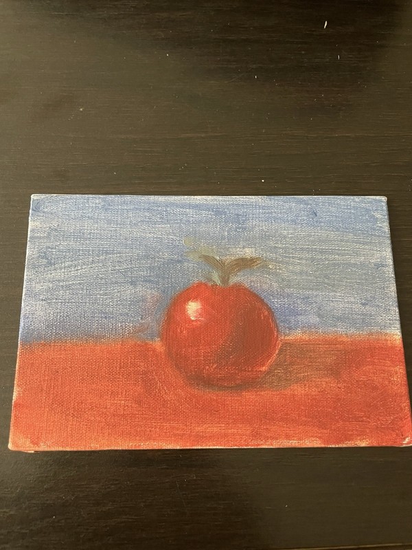 oil paintings original on Linen Board 4×6 Apple