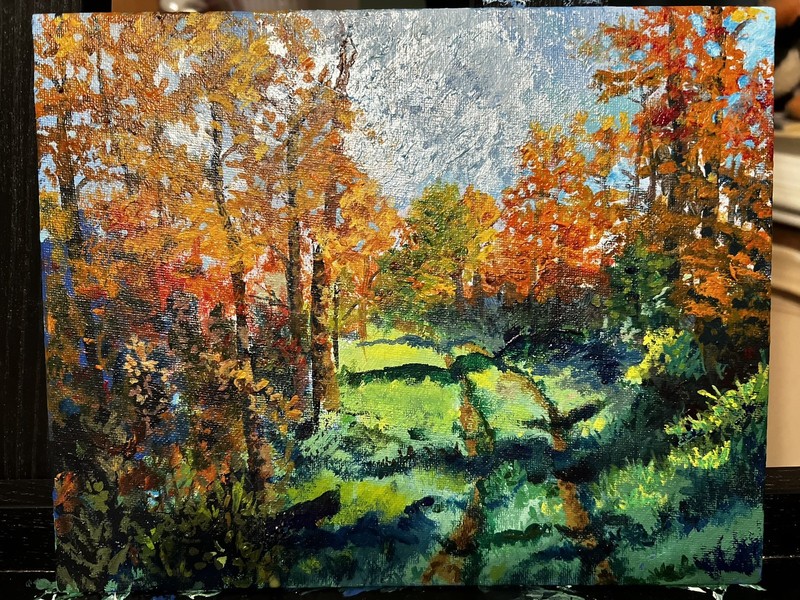 ‘Haymakers Road’ Original Acrylic painting On 8 X 10 glicee. Unframed Wall Art
