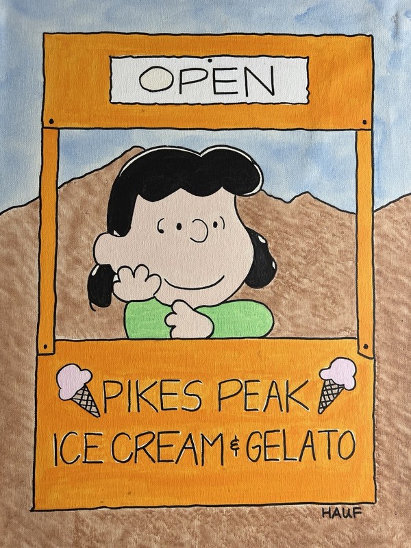 Lucy Van Pelt Original Painting Peanuts Cartoon Snoopy Wall Art Unframed gallery