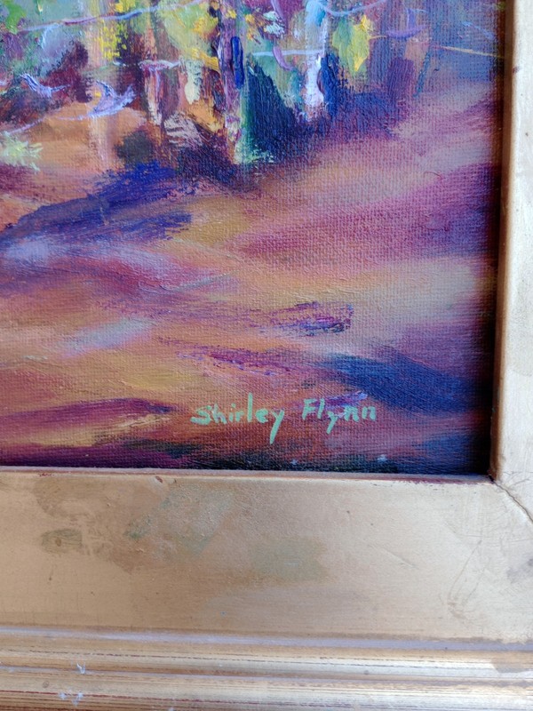 Genuine Oil Painting by Shirley Flynn with Signature Handwriting & Business Card gallery