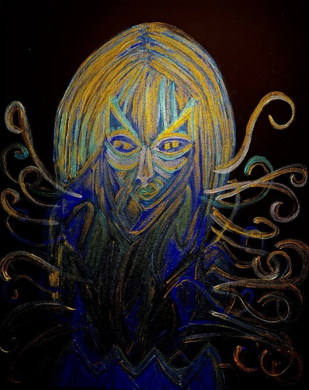 CK Original Signed Abstract Fantasy Woman Painting Canvas 2025