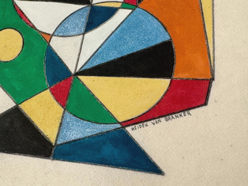 ORIGINAL BAUHAUS DRAWING PAINTING HEIDEN VON BRANKER KUNST GERMANY GERMAN ART gallery