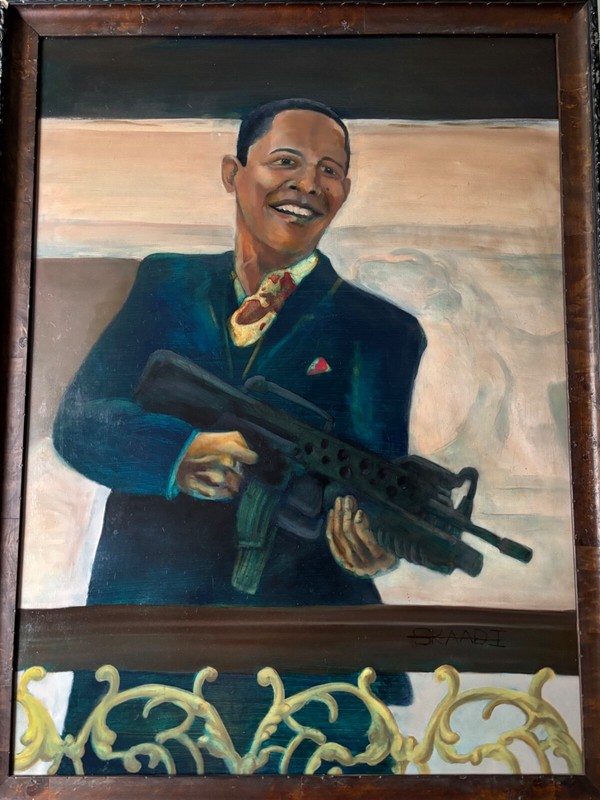 Barack O’Scareface aka Barack Obama oil painting painted by Skaadi in 2011