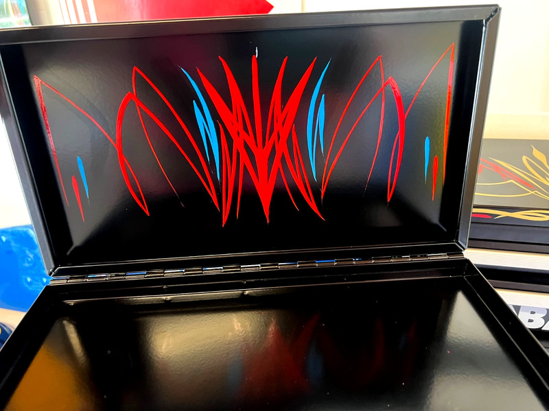 Pinstriped Kustom Kulture Hot Rat Rod Art Kobalt Mini Black Tool Box Garage Art gallery