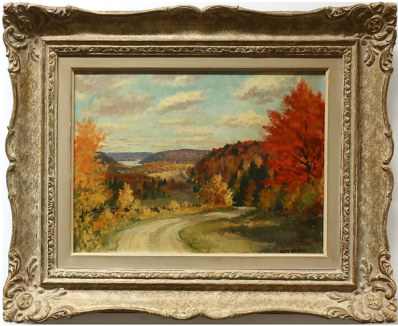 TOM STONE, OSA (1894-1978)- » MAGNETAWAN RIVER in FALL » – Oil