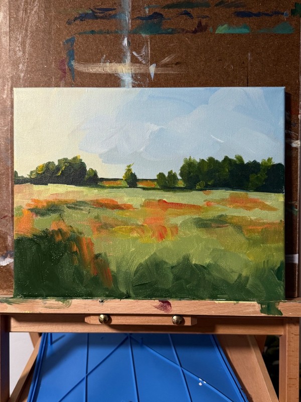 R Stevens Original Acrylic Landscape Painting 11x14 gallery