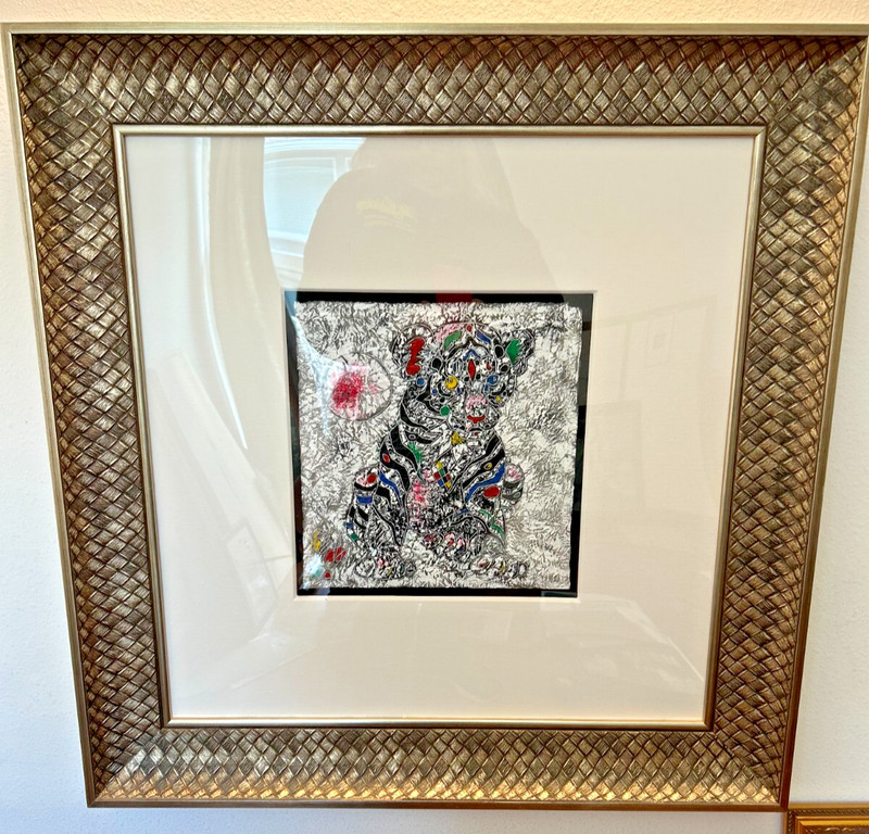 JIANG TIE-FENG Original Acrylic on Rice Paper «Youthful Strength» authenticated