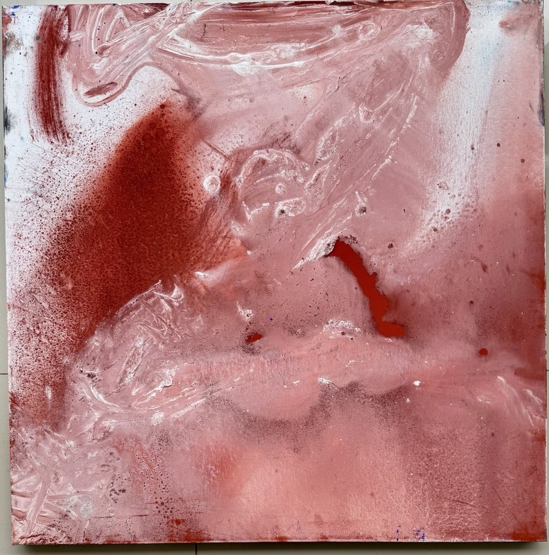 Original Abstract Composition, Oil Painting, Expressionism, 80.0 x 80.0 cm.