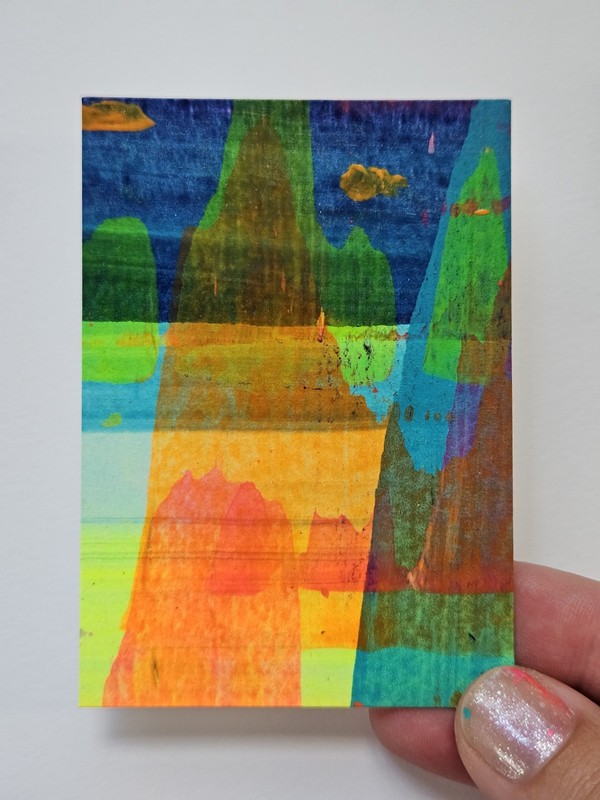 ACEO Original Loosies #62 Jackie T Creates Acrylic Abstract Landscape gallery