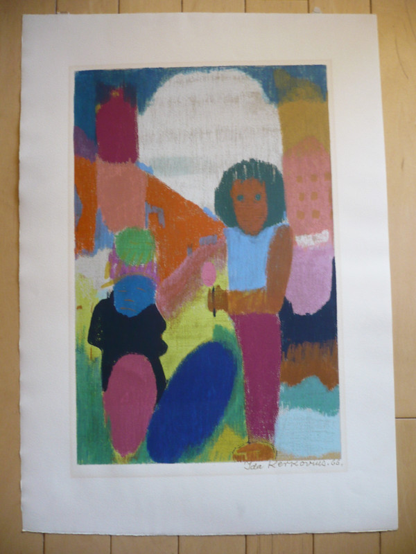 IDA KERKOVIUS, LISTED GERMAN MODERN ART, VINTAGE SILKSCREEN COLORS 1960s 60s era