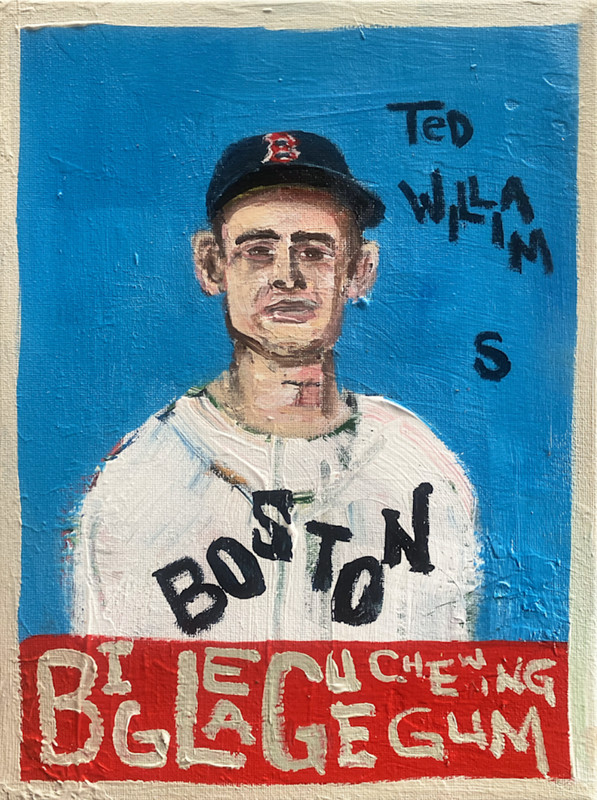 Ted Williams Painting Boston Red Sox Big League Chewing Gum 12×9 Sergio Santos