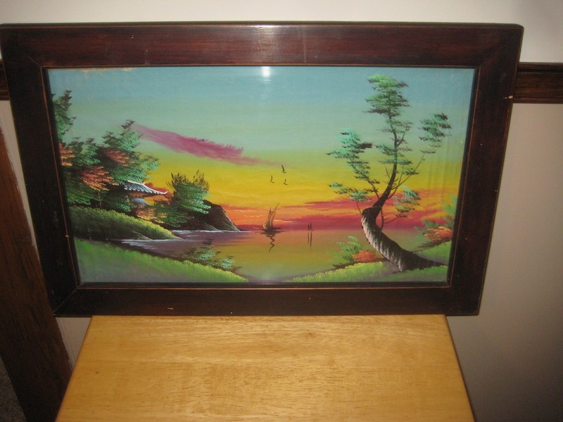 Vintage oil on canvas Jake Overbeek 22.75 x 15 brought home from Korea after war