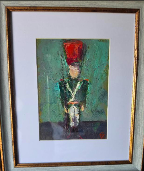 Original Oil Paintings – Ballet Dancer & Toy Soldier – Pair – Framed – Impasto gallery