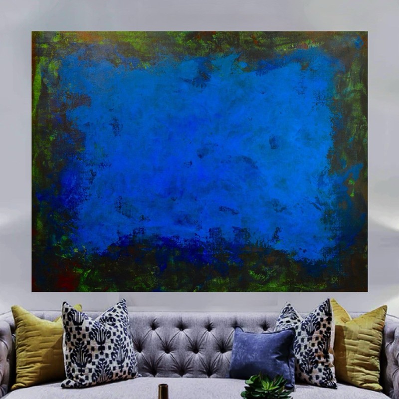 Mark Little Original Giant Canvas Painting 81”X62” (6 Foot 9 inch) Abstract