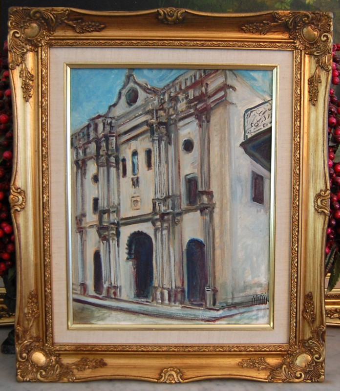 Hecto Vidal Original Oil Painting “Iglesia de La Merced” Old Havana Cuba 11×14″