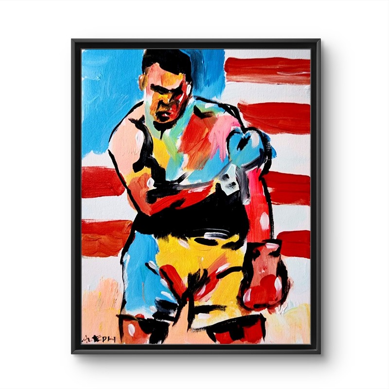 Aleph Original Muhammad Ali Canvas Neo Expressionist Fine Art Decor 11×14
