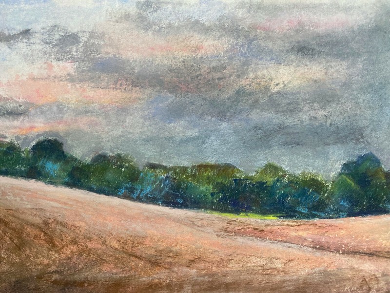 ::FRANZ EHMKE *1928 -2018 GDR PAINTER °AUTUMN SUNSET IN THE FIELD gallery