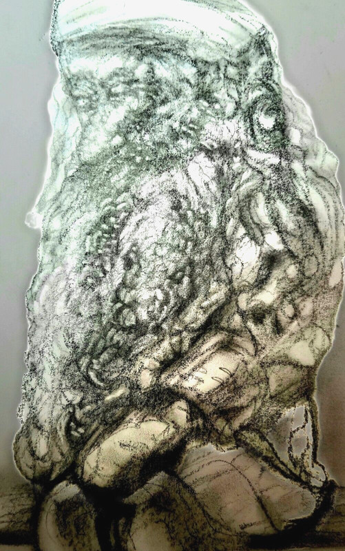 Surrealist, Impressionist, drawing -Jolly Old Man